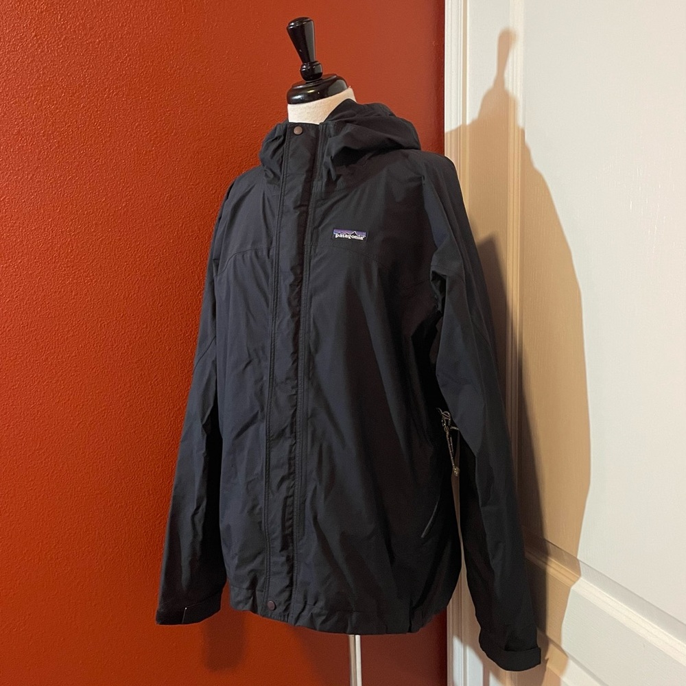 Patagonia Black Hooded Rain Jacket